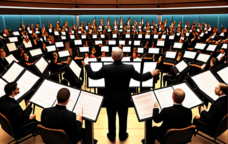 **

Data orchestration: A vibrant, harmonious scene depicting data collection, management, and analysis working together seamlessly. Think of a conductor leading an orchestra of datasets, databases, and analytical tools. Use a color palette that emphasizes both the complexity and the unified nature of the process.

**